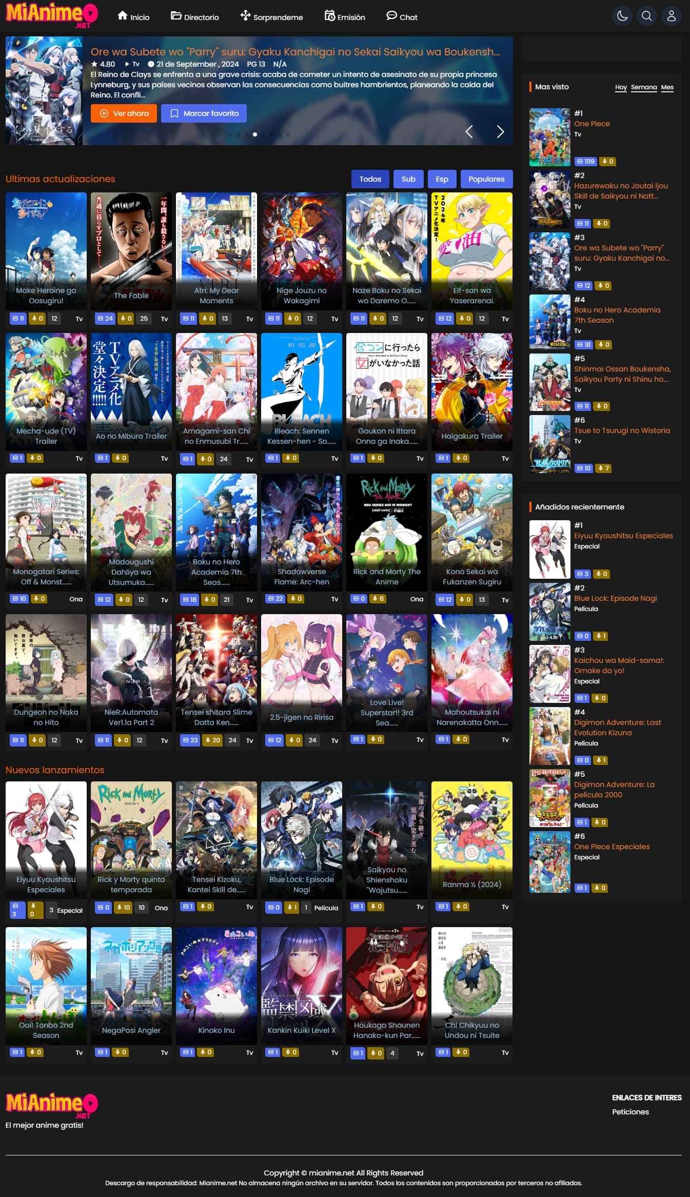 Mi anime Plataforma para ver anime online